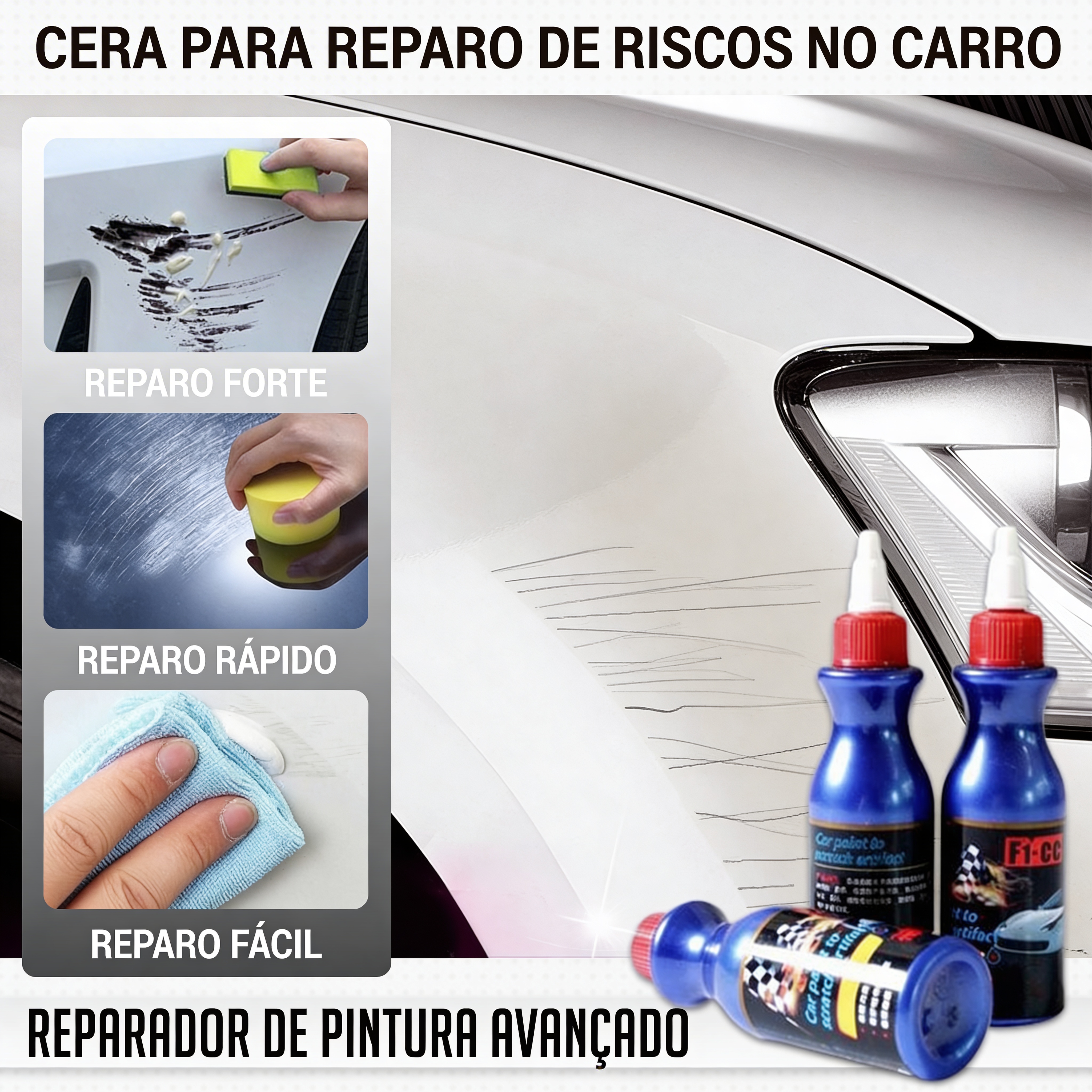 Cera para reparo de arranhões em carros