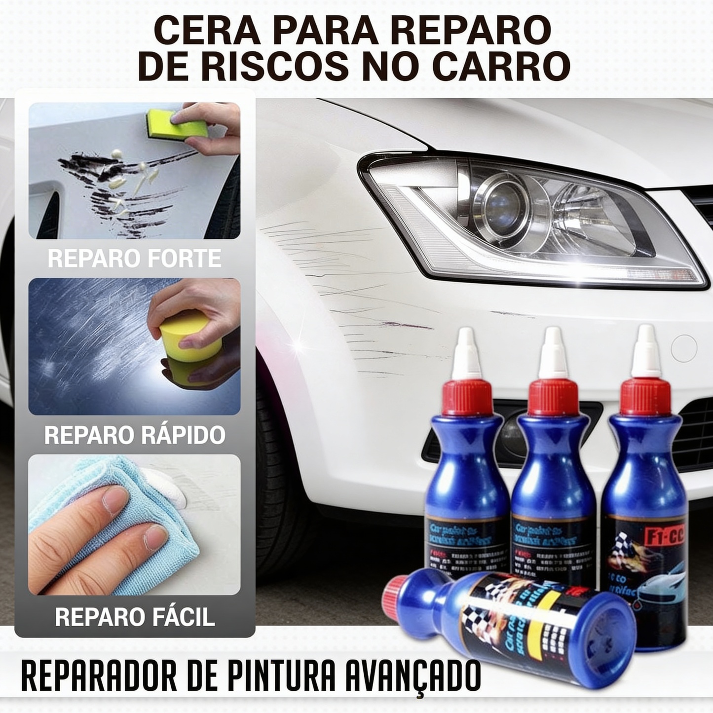 Cera para reparo de arranhões em carros