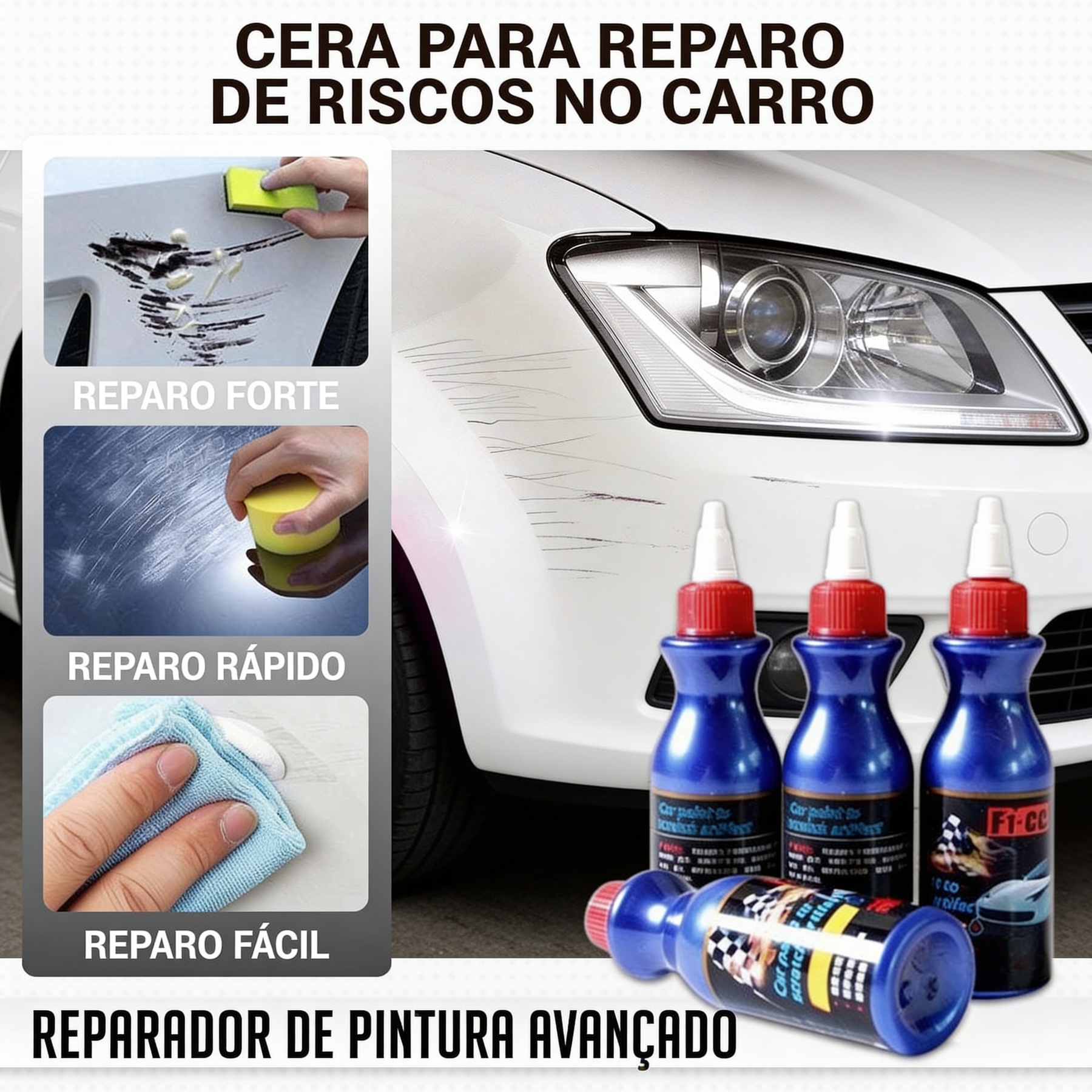 Cera para reparo de arranhões em carros