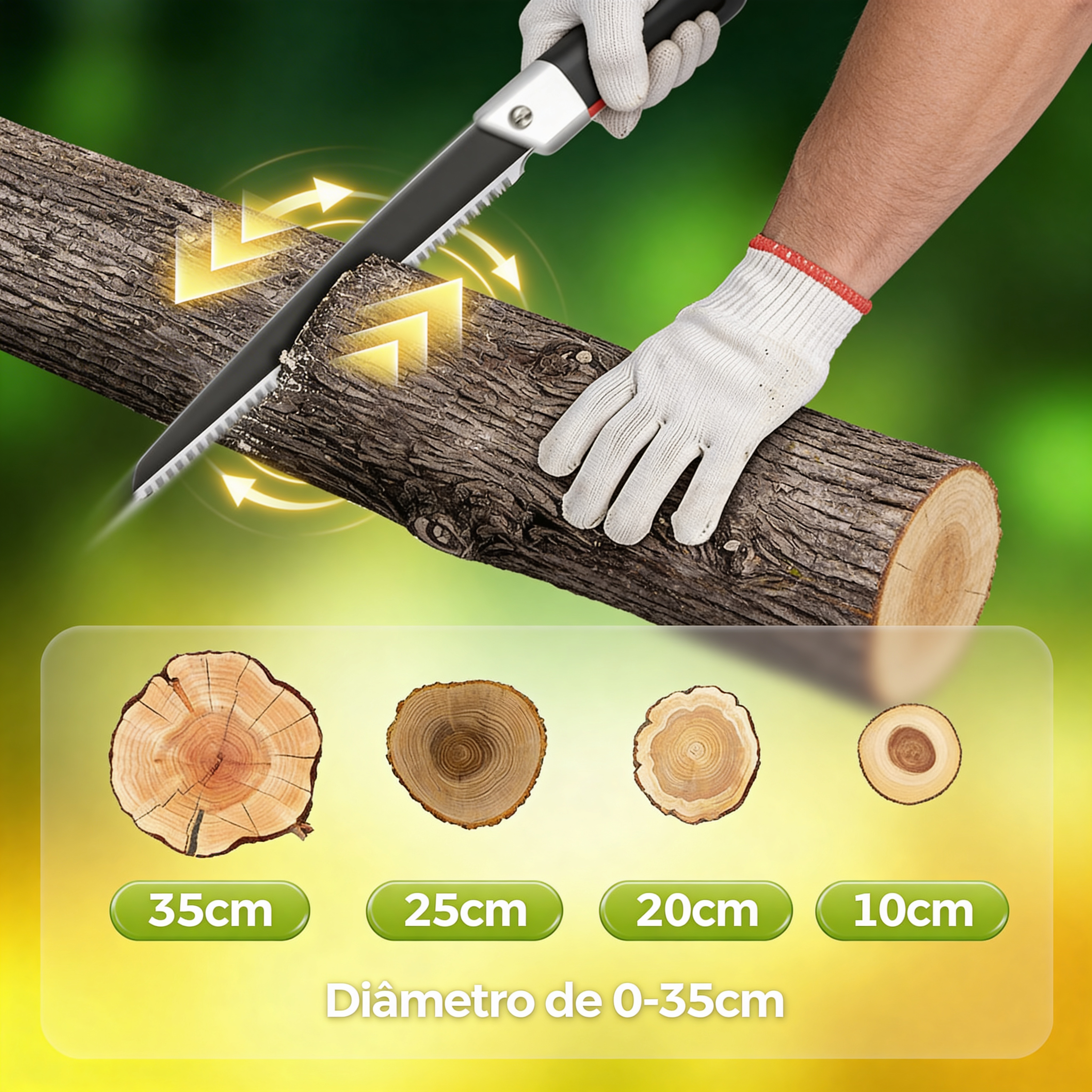 Serra de poda multiuso leve e afiada, importada da Alemanha.