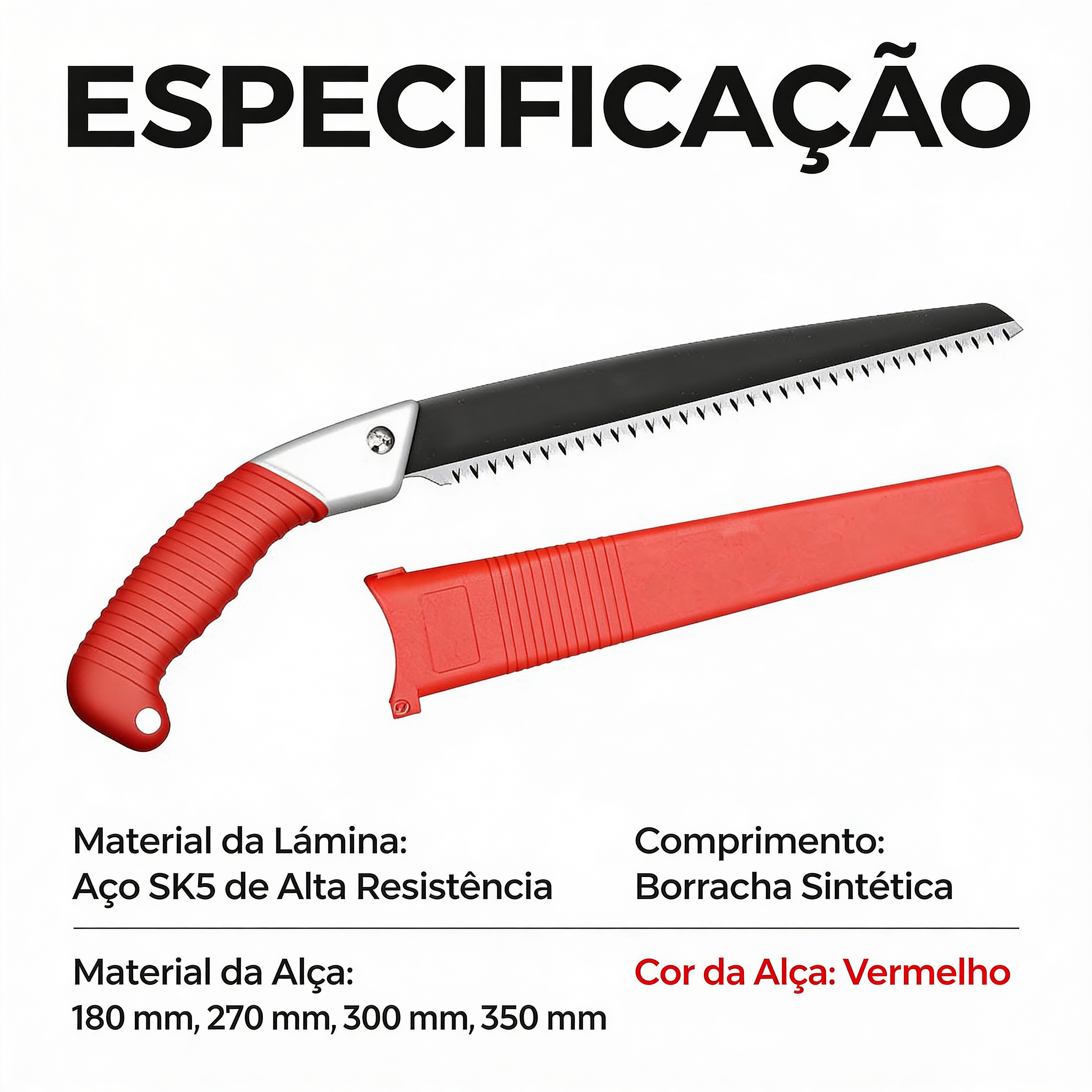 Serra de poda multiuso leve e afiada, importada da Alemanha.