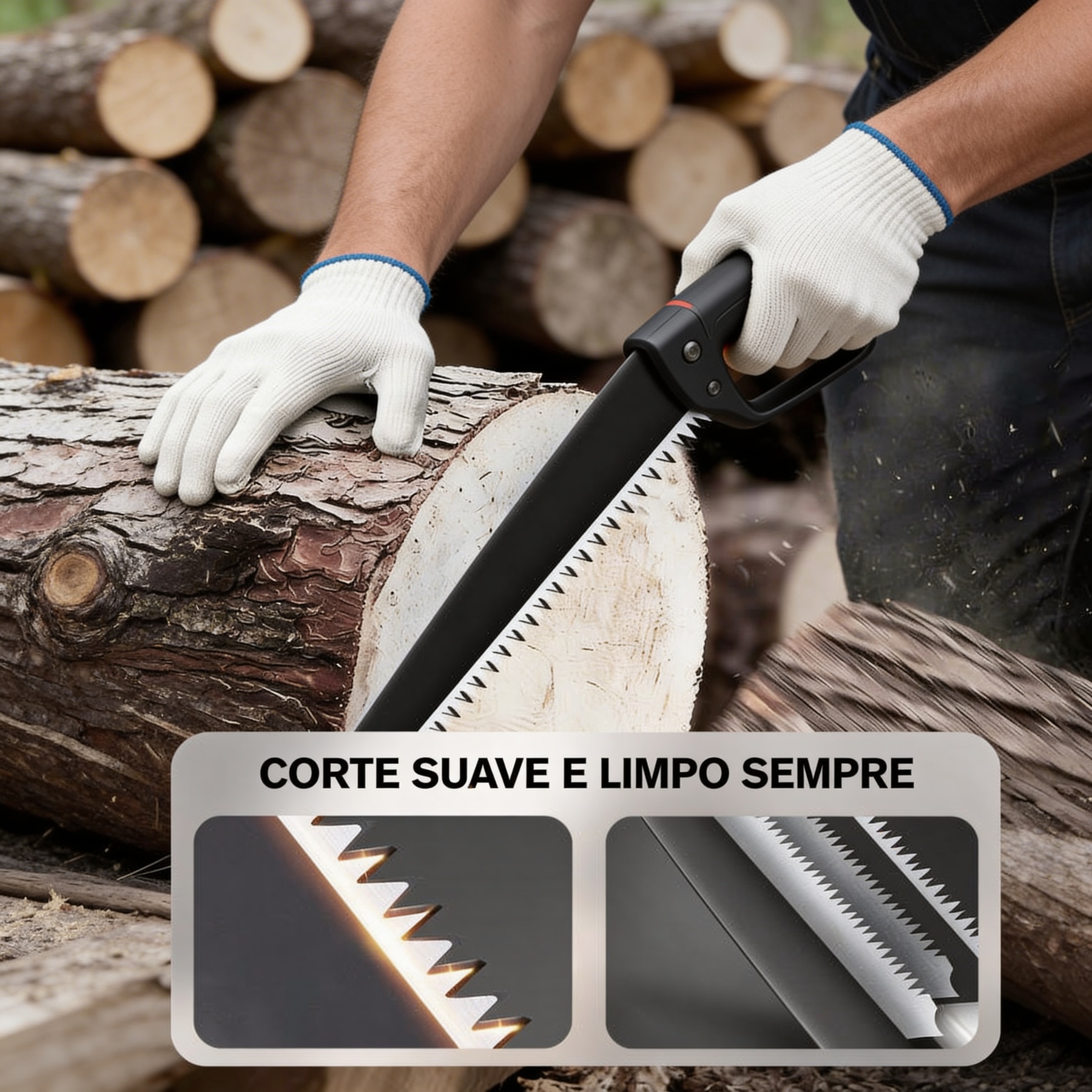 Serra de poda multiuso leve e afiada, importada da Alemanha.