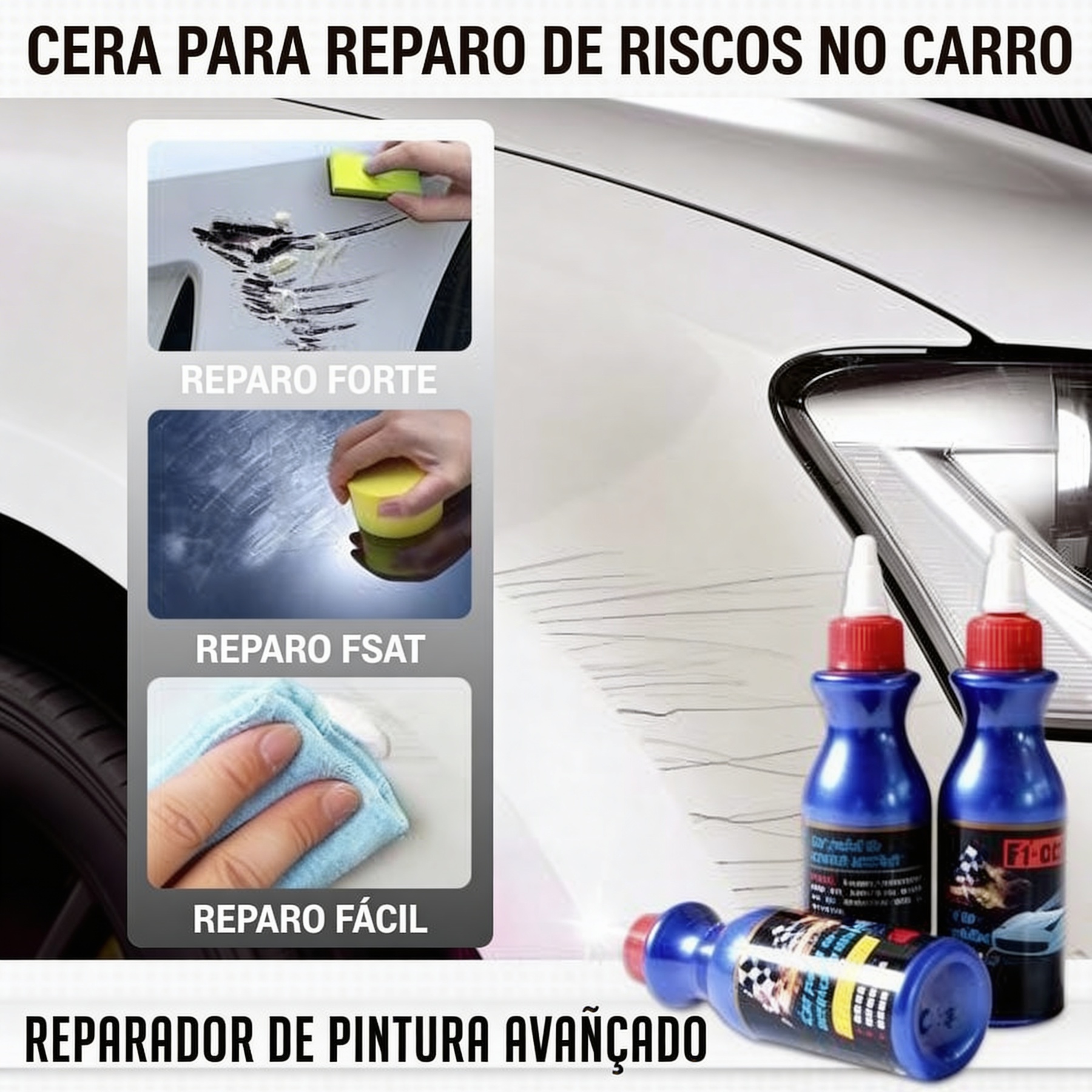 Cera para reparo de arranhões em carros