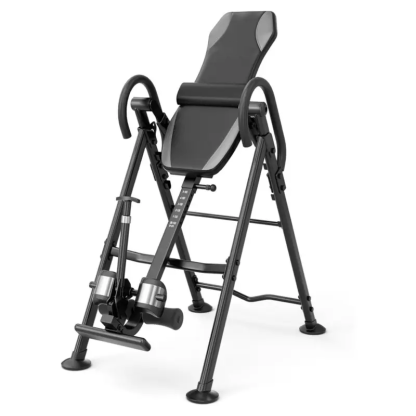 Mesa de inversión resistente para terapia de alivio del dolor con reposacabezas y cinturón protector ajustable. Máquina de estiramiento de espalda.