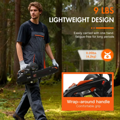 Motosierra de gasolina NCS2500E de 25,4 cc y 12 pulgadas con mango superior, motor de 2 tiempos, ligera, portátil, de fácil arranque y de bajo consumo para cortar árboles y podar madera