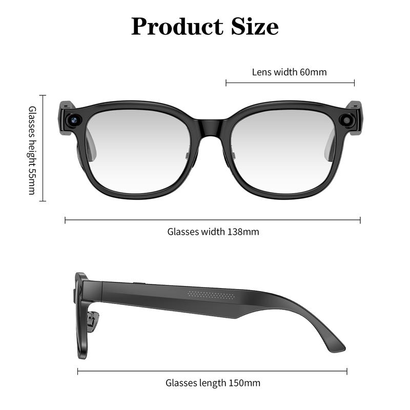 Smart AI Camera Glasses with 8MP Photochromic Lenses ,Button Touch Adjustment for Travel Outdoor Adventures Hands-Free Photography 160+Languages Real-Time Translation Bluetooth Wireless Wearable Video Recording UV Protection ,Valentine's Day gifts