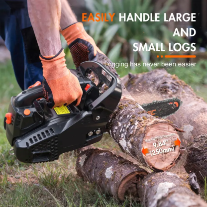 Motosierra de gasolina NCS2500E de 25,4 cc y 12 pulgadas con mango superior, motor de 2 tiempos, ligera, portátil, de fácil arranque y de bajo consumo para cortar árboles y podar madera