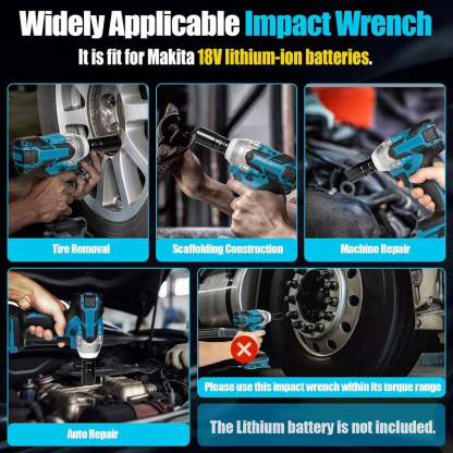 Llave de impacto inalámbrica de 1/2 pulgada, pistola de impacto de alto par 3 en 1.