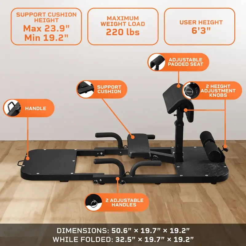 Máquina de Hip Thrust — Estación de gimnasio en casa plegable para glúteos esculpidos y soporte lumbar | Equipo de entrenamiento ajustable