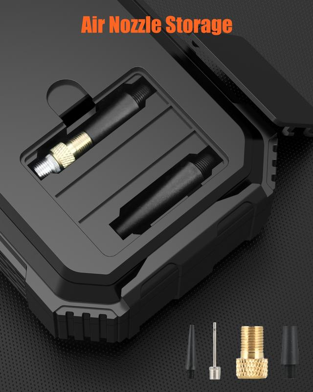 arrancador de batería de coche portátil, con compresor de aire, arrancador de batería de coche 6000A (9,0 Gas / 6,5l diésel) con Inflador de neumáticos Digital de 150PSI, temperatura-20 'C a 70' ℃