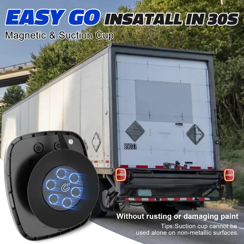 Luces magnéticas inalámbricas para remolque con luces de advertencia de emergencia.