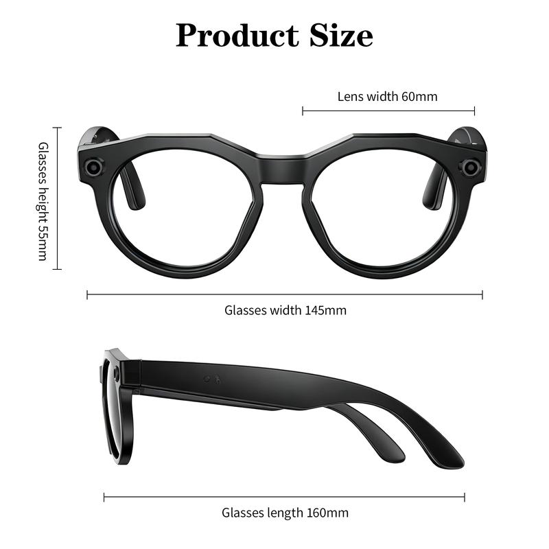 Smart AI Camera Glasses with 8MP Photochromic Lenses ,Button Touch Adjustment for Travel Outdoor Adventures Hands-Free Photography 160+Languages Real-Time Translation Bluetooth Wireless Wearable Video Recording UV Protection ,Valentine's Day gifts