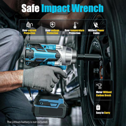 Llave de impacto inalámbrica de 1/2 pulgada, pistola de impacto de alto par 3 en 1.