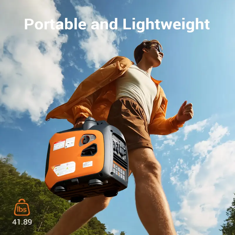 Generador inversor portátil de 2500W alimentado por gasolina.