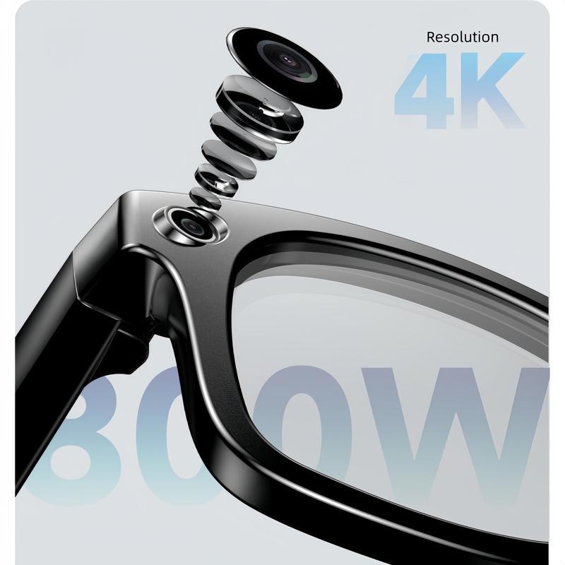 Gafas inteligentes con cámara IA y lentes fotocromáticas de 8 MP, ajuste táctil mediante botón, ideales para viajes y aventuras al aire libre, fotografía manos libres, traducción en tiempo real a más de 160 idiomas, conexión Bluetooth inalámbrica, grabaci