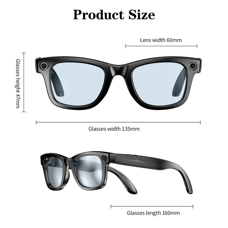 Smart AI Camera Glasses with 8MP Photochromic Lenses ,Button Touch Adjustment for Travel Outdoor Adventures Hands-Free Photography 160+Languages Real-Time Translation Bluetooth Wireless Wearable Video Recording UV Protection ,Valentine's Day gifts