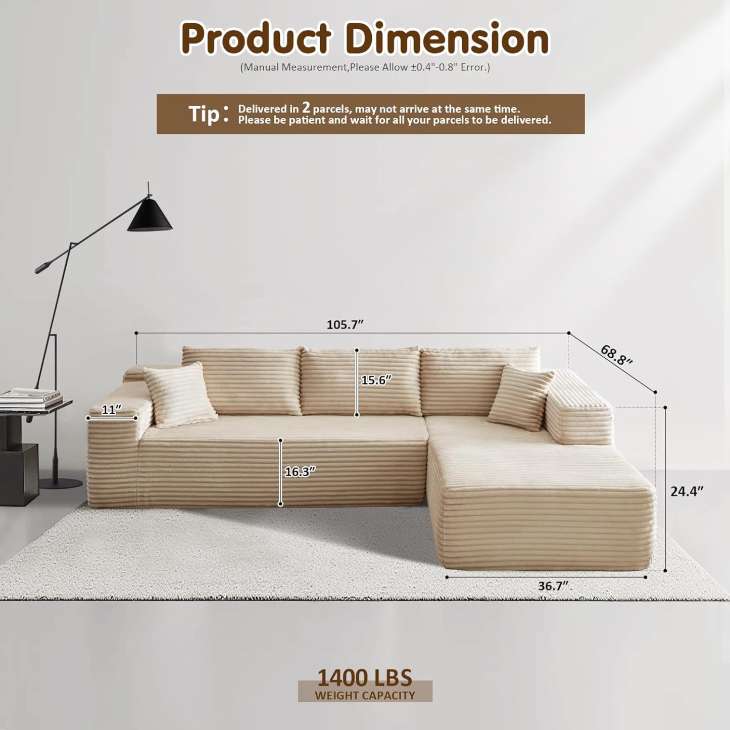 🔥Ovios Modular Cloud Sectional Sofa