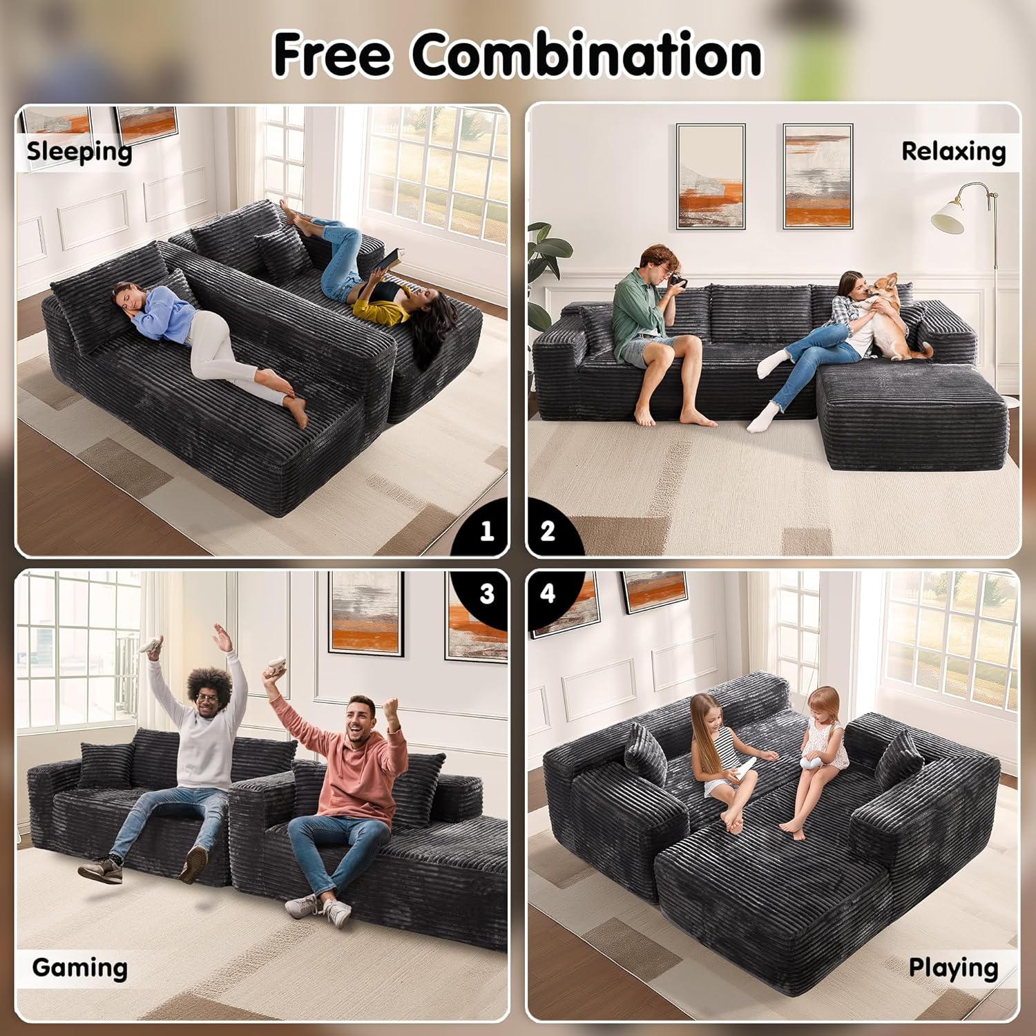 🔥Ovios Modular Cloud Sectional Sofa