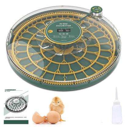 Incubadora de 30 huevos con volteador automático, pantalla digital de temperatura y humedad, y ovoscopio integrado para la incubación de pollos, codornices y patos.