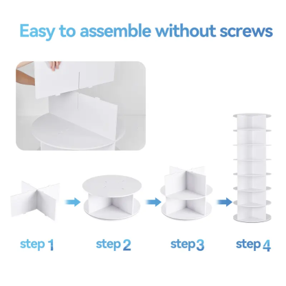 360° Rotating 7-Tiers Organizer Shoe Rack, Fits 24-28 Pairs of Shoes, Spinning and Revolving Round Shoe Rack, for Entryway Living Room Hallway