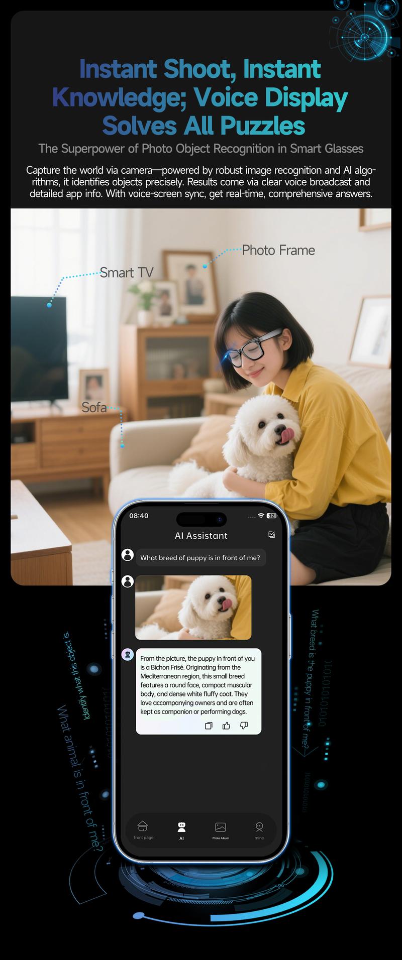 Smart AI Camera Glasses with 8MP Photochromic Lenses ,Button Touch Adjustment for Travel Outdoor Adventures Hands-Free Photography 160+Languages Real-Time Translation Bluetooth Wireless Wearable Video Recording UV Protection ,Valentine's Day gifts