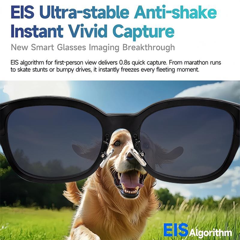 Gafas inteligentes con cámara IA y lentes fotocromáticas de 8 MP, ajuste táctil mediante botón, ideales para viajes y aventuras al aire libre, fotografía manos libres, traducción en tiempo real a más de 160 idiomas, conexión Bluetooth inalámbrica, grabaci