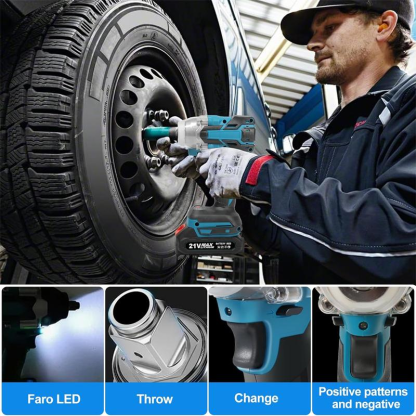 Llave de impacto inalámbrica de 1/2 pulgada, pistola de impacto de alto par 3 en 1.