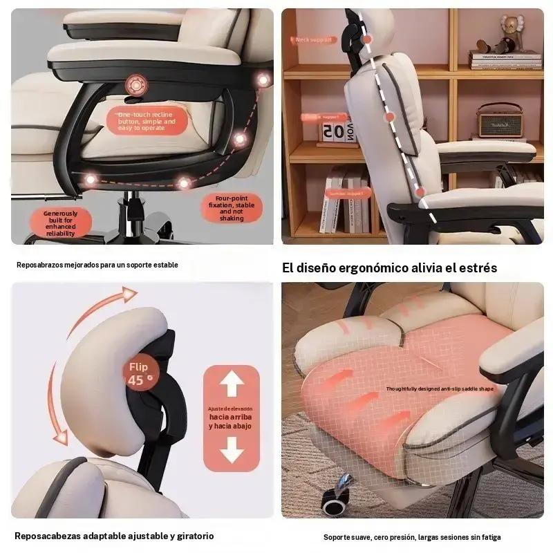 Silla gaming, cómoda para largas horas sentado y reclinado