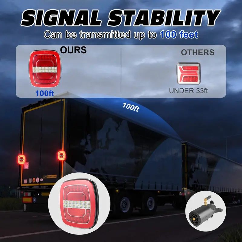 Luces magnéticas inalámbricas para remolque con luces de advertencia de emergencia.
