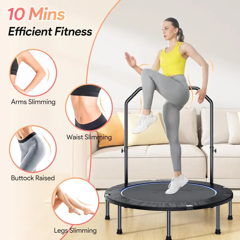 Cama elástica de rebote de 48 pulgadas, plegable para adultos, con capacidad de carga máxima de 450 libras