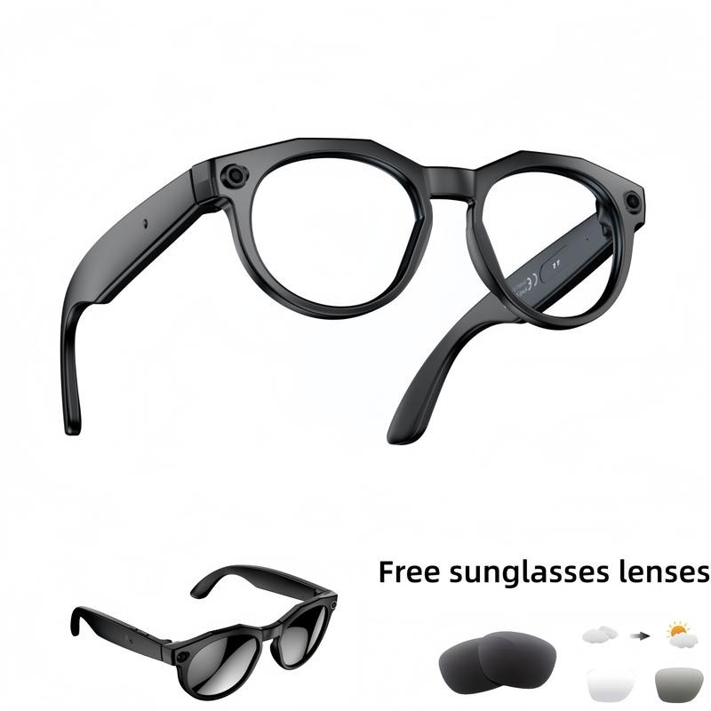 Smart AI Camera Glasses with 8MP Photochromic Lenses ,Button Touch Adj