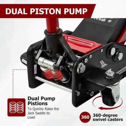 Gato de piso de carreras de perfil bajo de 3 toneladas para trabajo pesado