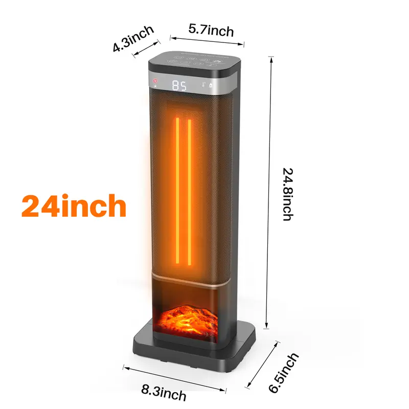 Calentadores eléctricos de 24 pulgadas para uso en interiores.
