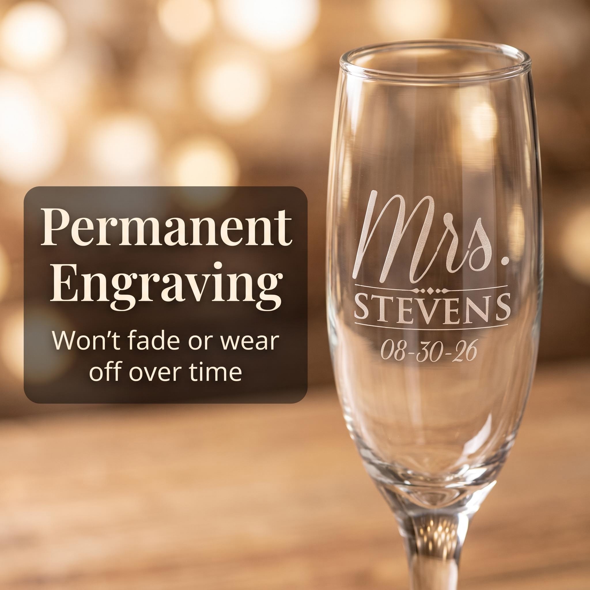 Personalized Mr. & Mrs. Engraved Champagne Flute Set