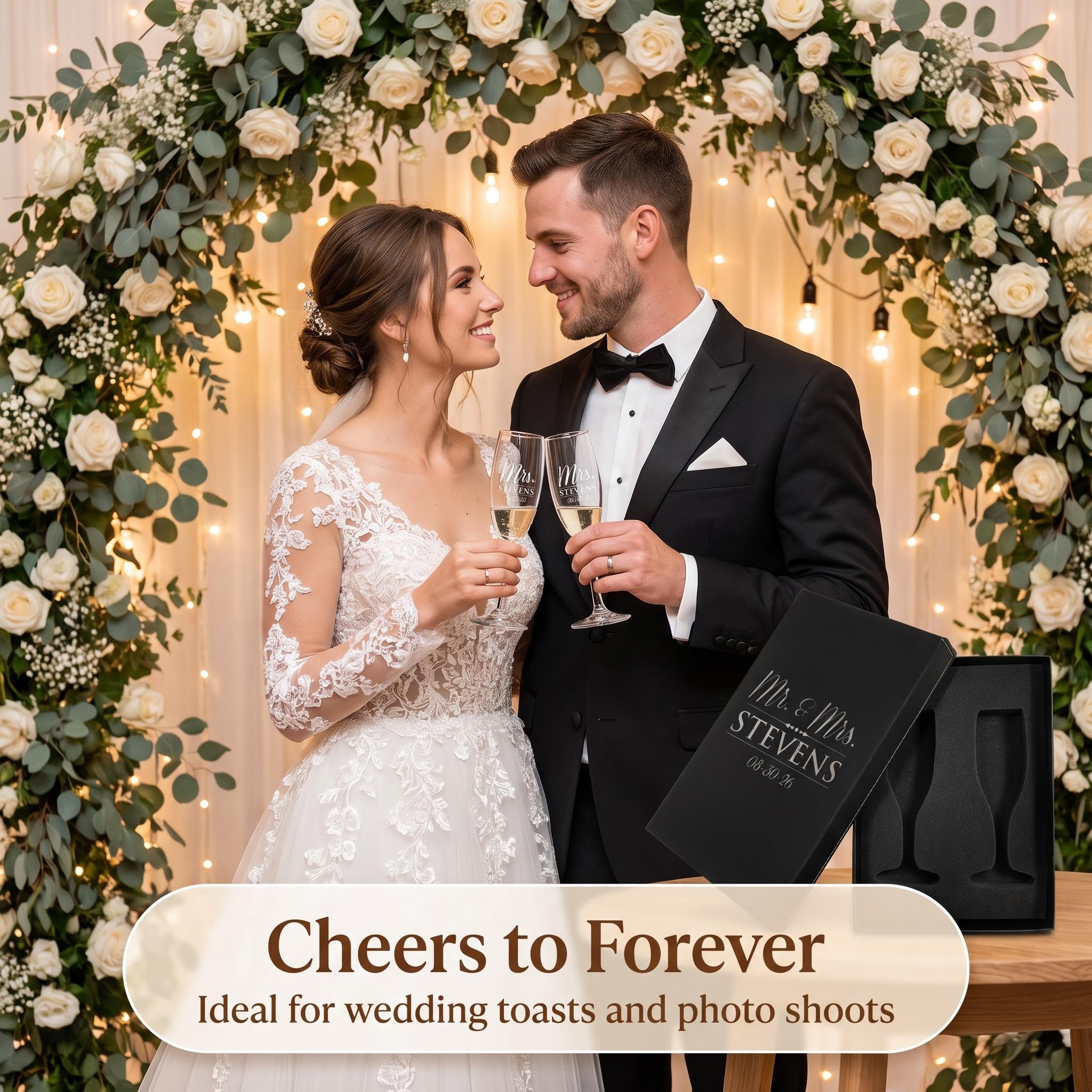 Personalized Mr. & Mrs. Engraved Champagne Flute Set