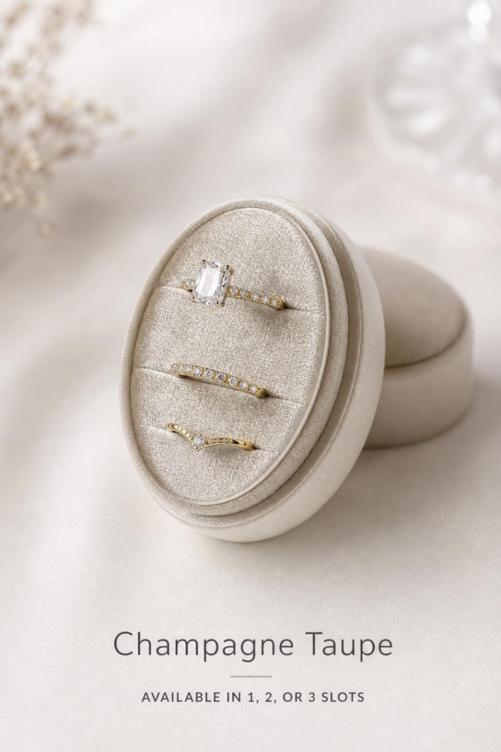 Personalized Velvet Ring Box with Custom Initials