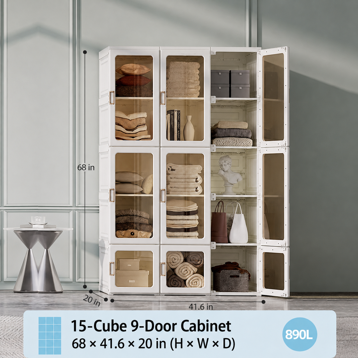 🏠Portable Wardrobe Closet With Transparent Doors（🎁Special Sale—Free Shipping）