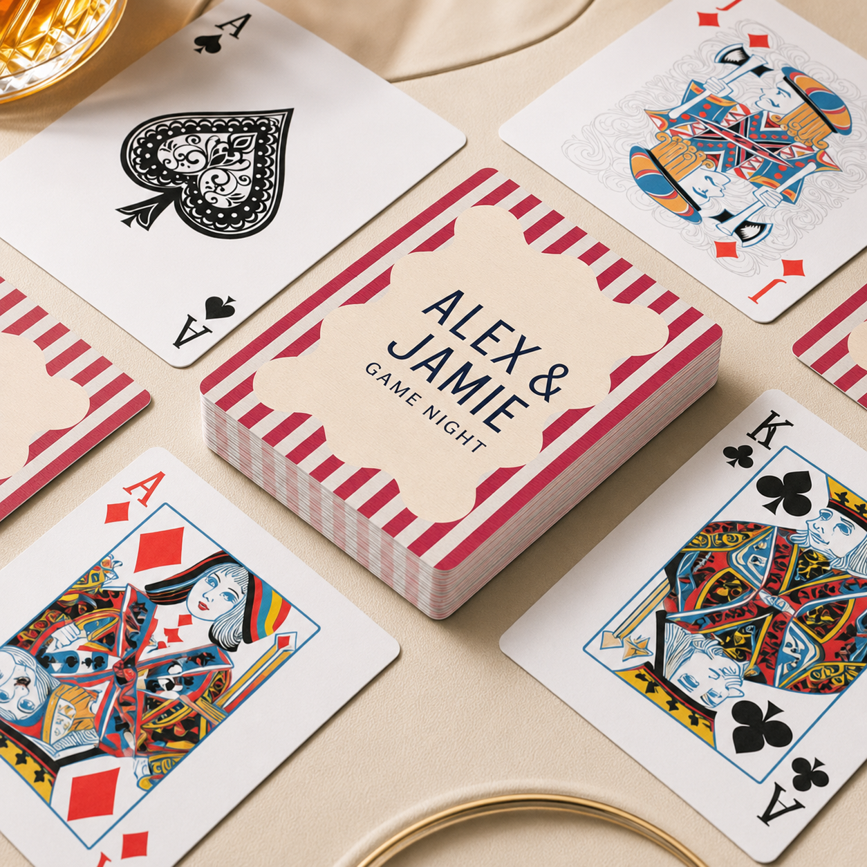Personalized Playing Card Deck with Custom Names or Message