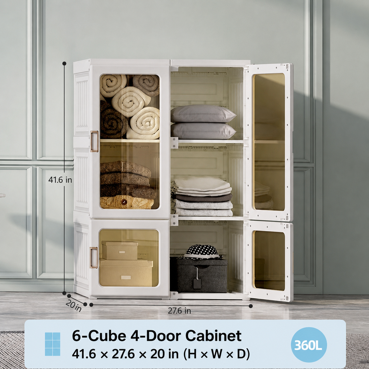 🏠Portable Wardrobe Closet With Transparent Doors（🎁Special Sale—Free Shipping）