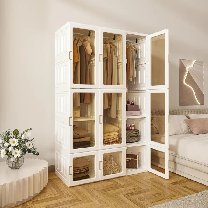 🏠Portable Wardrobe Closet With Transparent Doors（🎁Special Sale—Free Shipping）