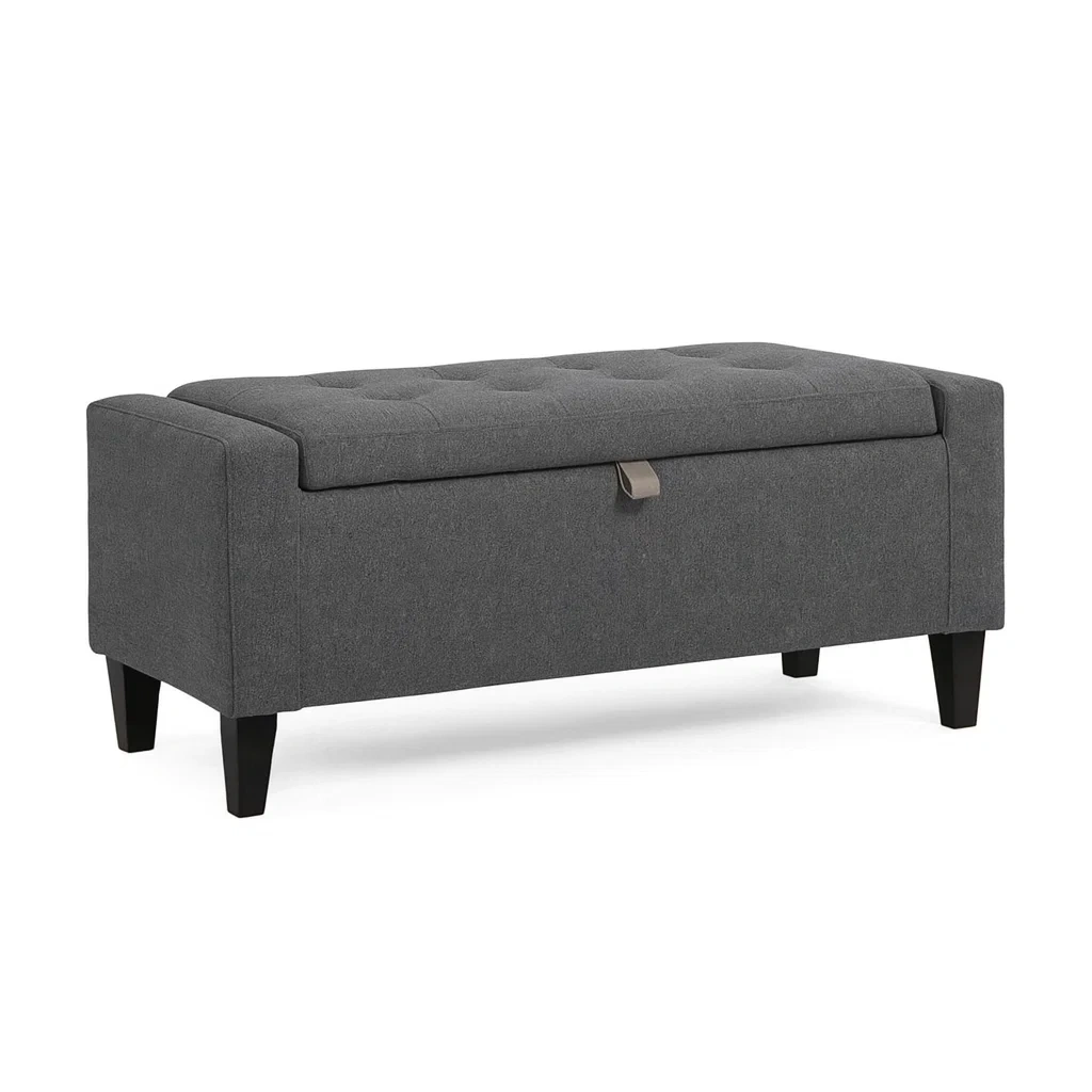 Panchina contenitore in Tessuto Grigio 120x45x40 cm-MOBIDONA