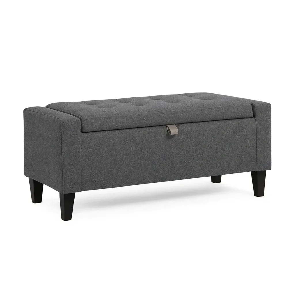 Panchina contenitore in Tessuto Grigio 120x45x40 cm-MOBIDONA