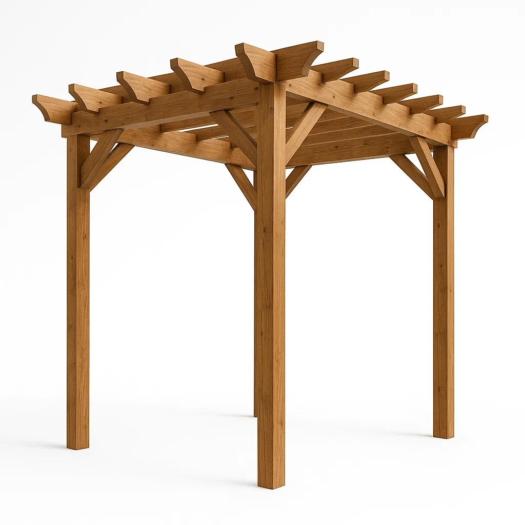 Pergolato in Legno Massello Marrone-MOBIDONA