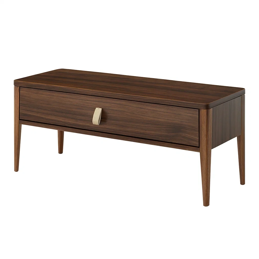 Panchina contenitore in Compensato di Noce con Cassetto-MOBIDONA