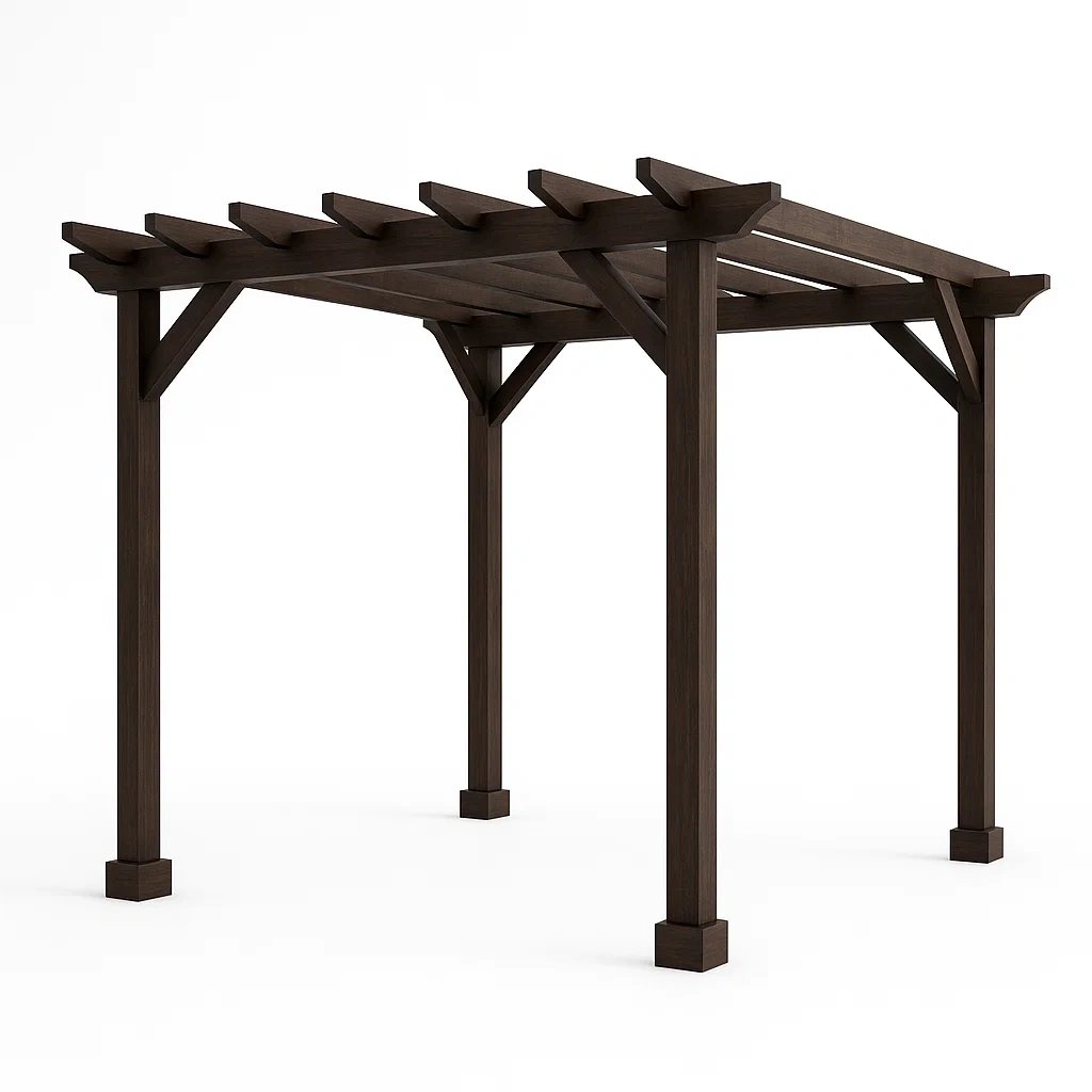 Pergolato in Legno Massello Marrone Scuro 300x300x240 cm-MOBIDONA