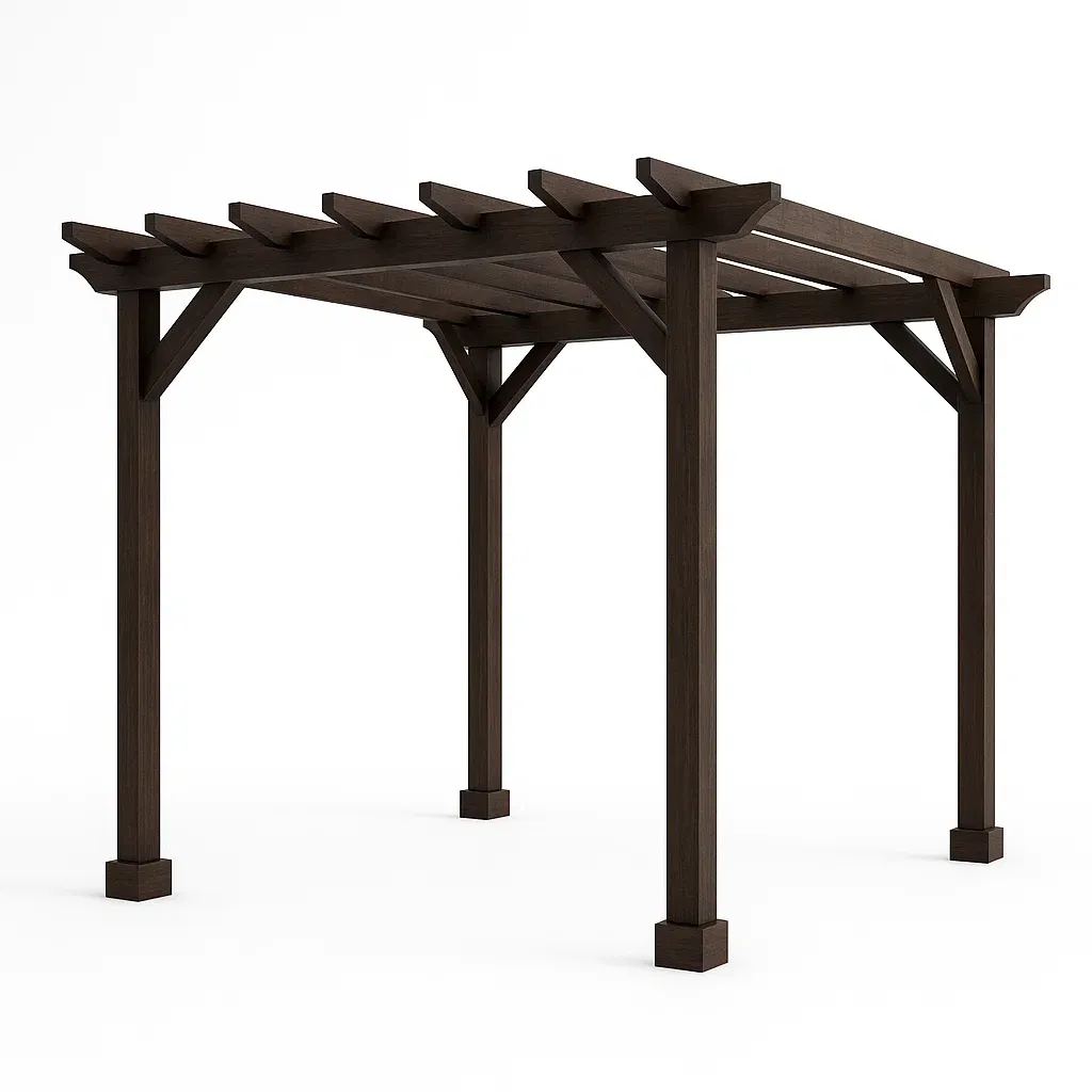 Pergolato in Legno Massello Marrone Scuro 300x300x240 cm-MOBIDONA