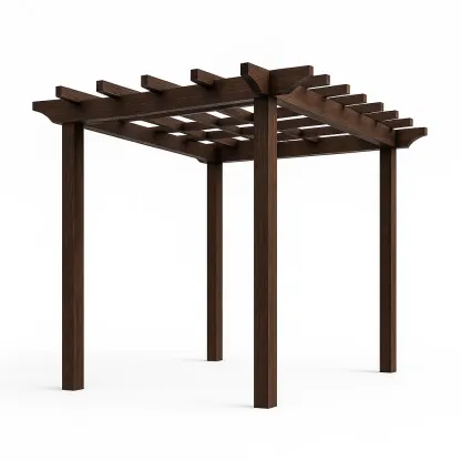 Pergolato in Legno Massello di Pino Marrone Scuro 300x300x250 cm-MOBIDONA