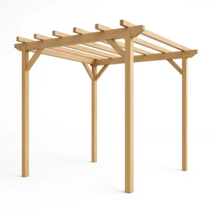 Pergolato in Legno Massello Naturale 300x300x240 cm-MOBIDONA