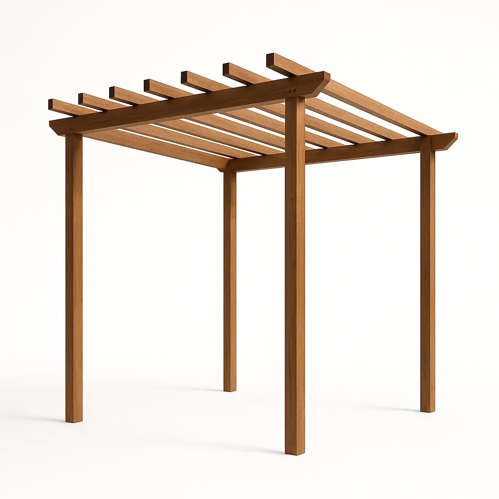 Pergolato in Legno Massello Marrone 200x200x220 cm-MOBIDONA