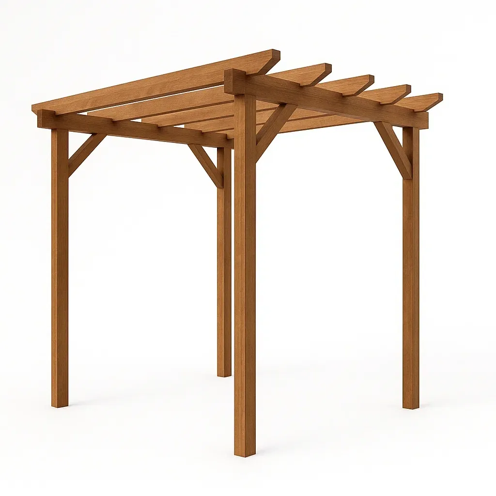 Pergolato in Legno Massello Marrone 250x250x230 cm-MOBIDONA